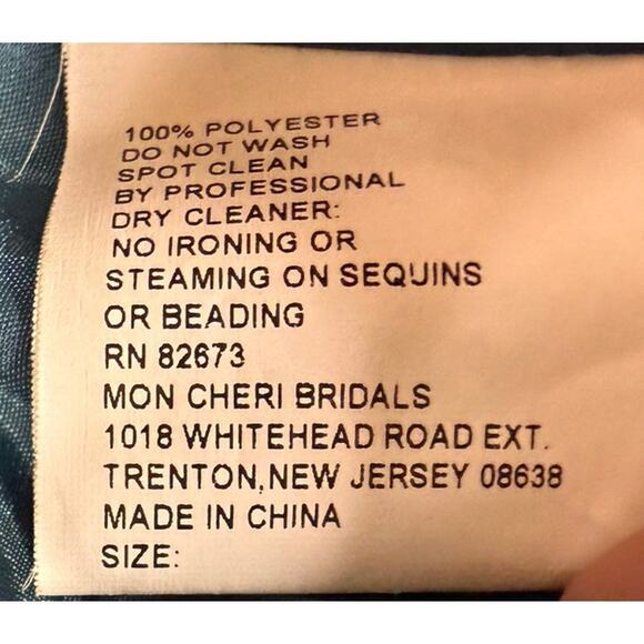 Montage by Mon Cheri Teal Satin Beaded Bolero Jacket Size 18W - Picture 7 of 11